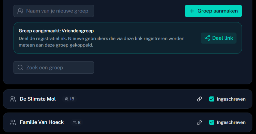 Groepen - speel met collega's en familie